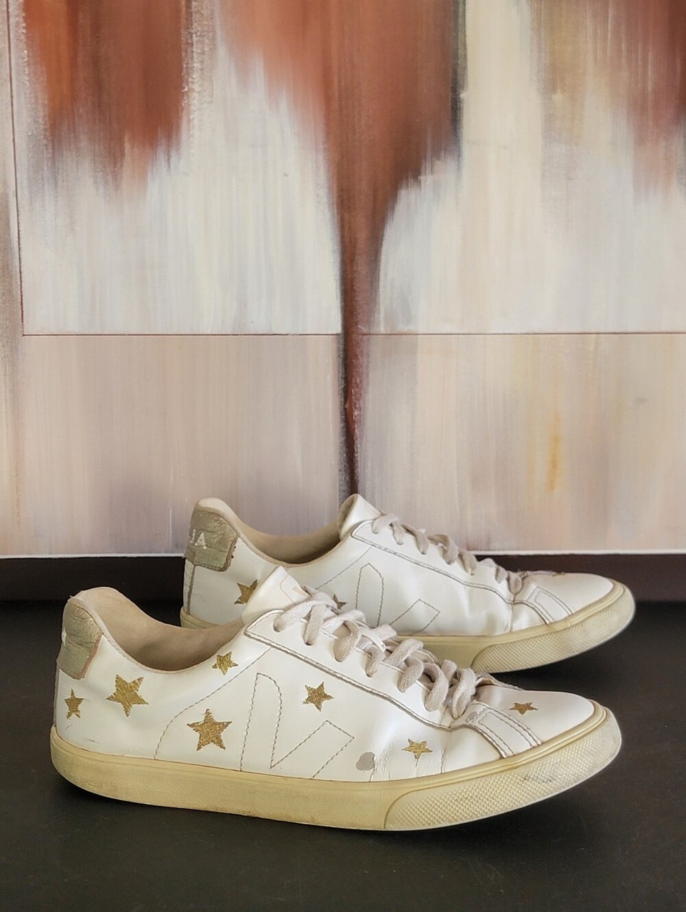 VEJA Sneakers Women's 7 Gold Esplar Metallic Star Leather Low Shoes